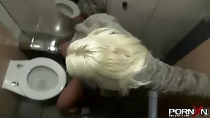 Mature blonde gets hardcore in public with pissing blonde flashing goldenshower
