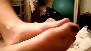 Mature woman gives a footjob that will leave you breathless bukkake cum foot